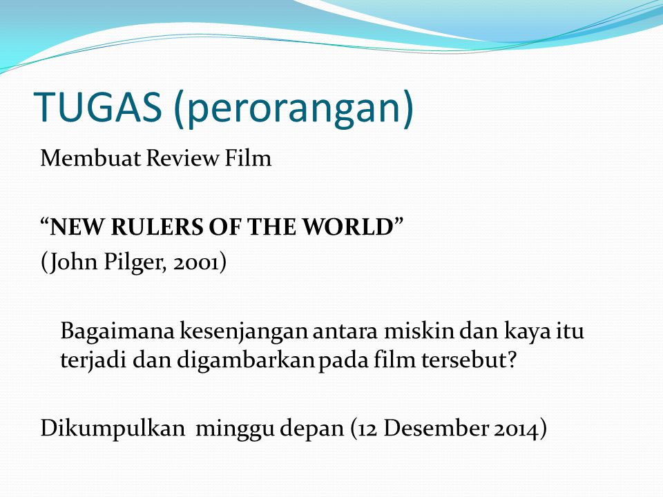 TUGAS (perorangan) Membuat Review Film NEW RULERS OF THE WORLD
