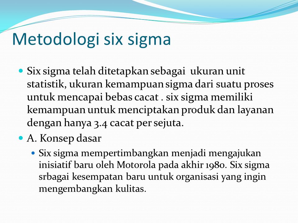 Metodologi six sigma