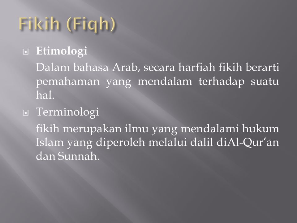 Fikih (Fiqh) Etimologi