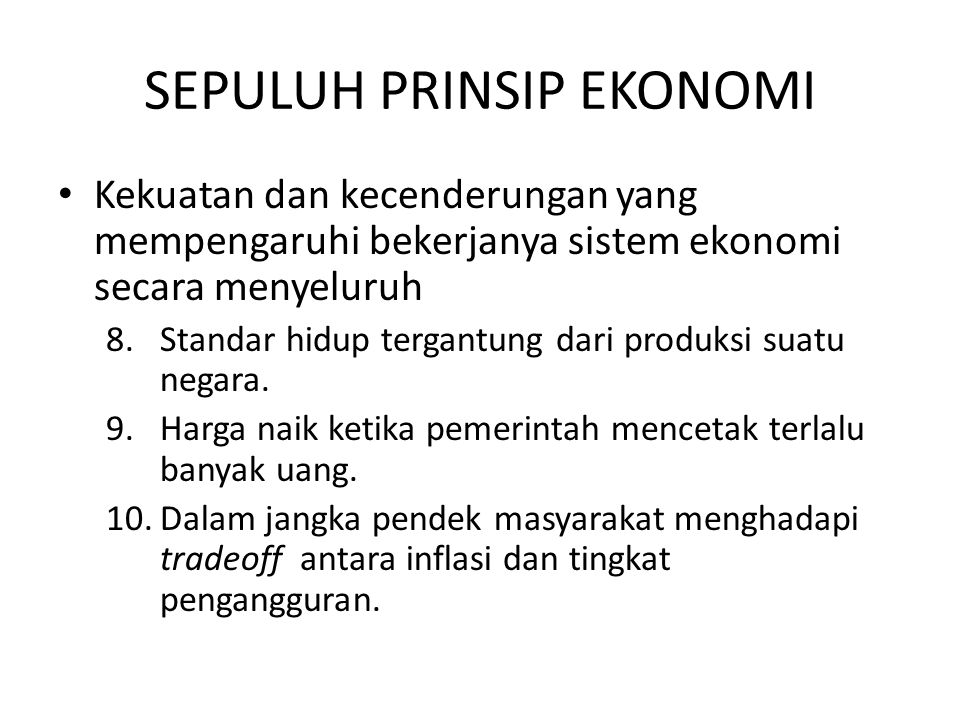 Sepuluh Prinsip Ekonomi