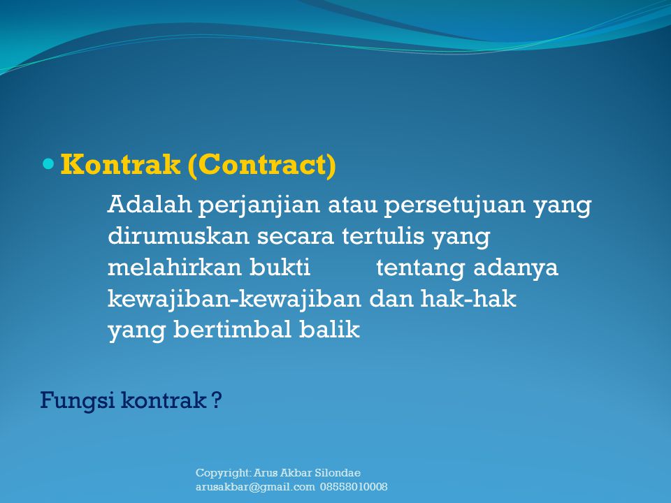 Kontrak (Contract)