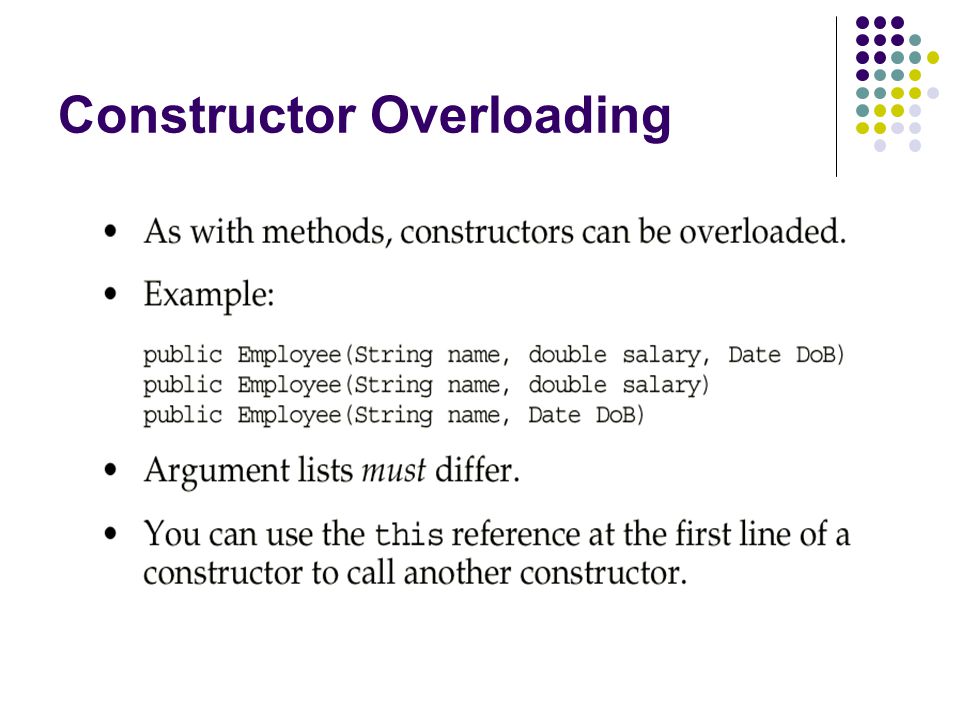 Constructor Overloading