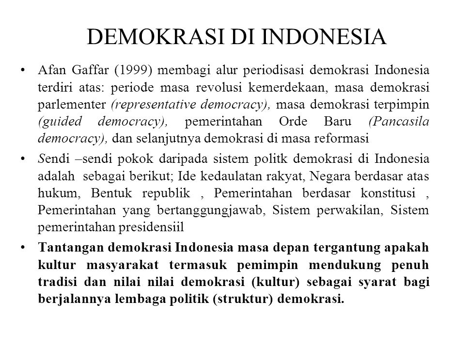 DEMOKRASI DI INDONESIA