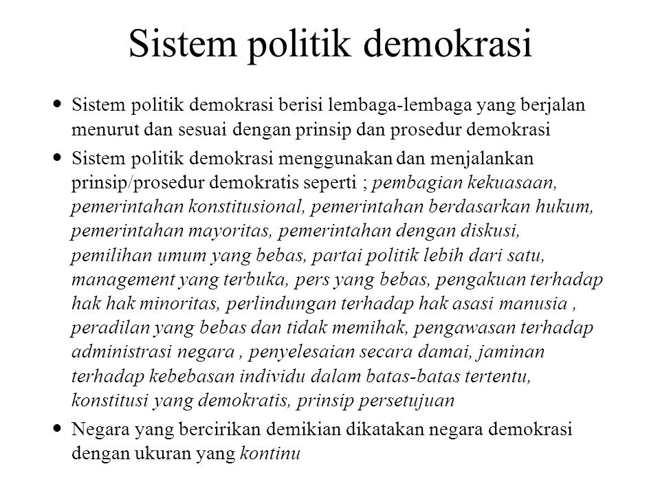 Sistem politik demokrasi