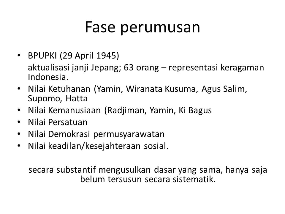 Fase perumusan BPUPKI (29 April 1945)