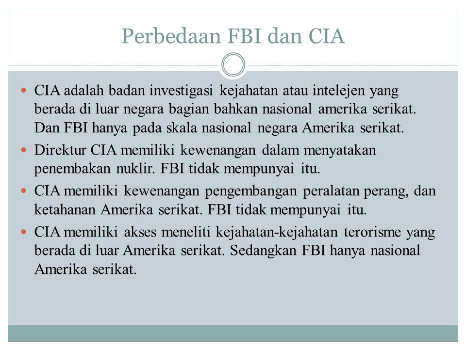 Perbedaan FBI dan CIA