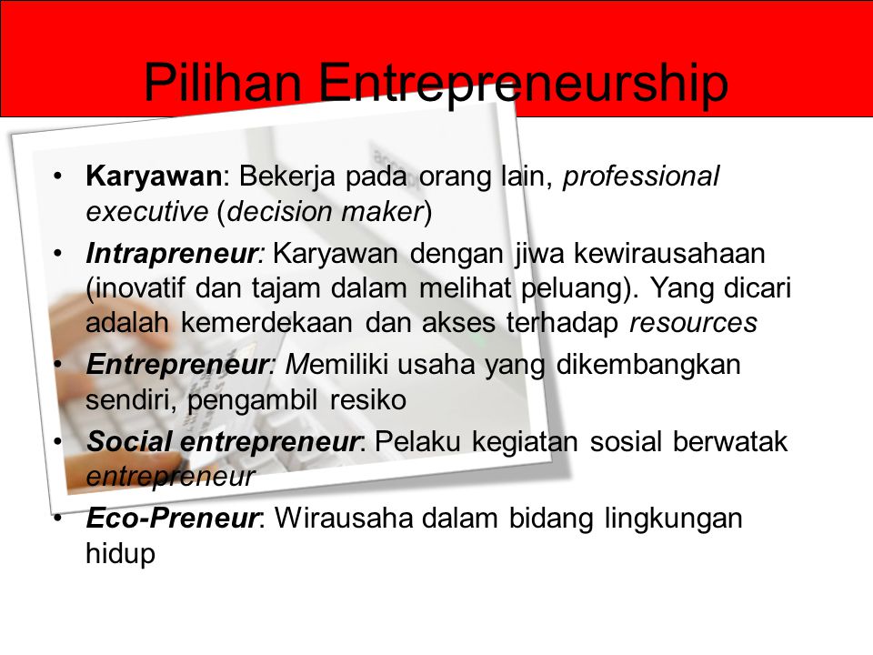 Pilihan Entrepreneurship