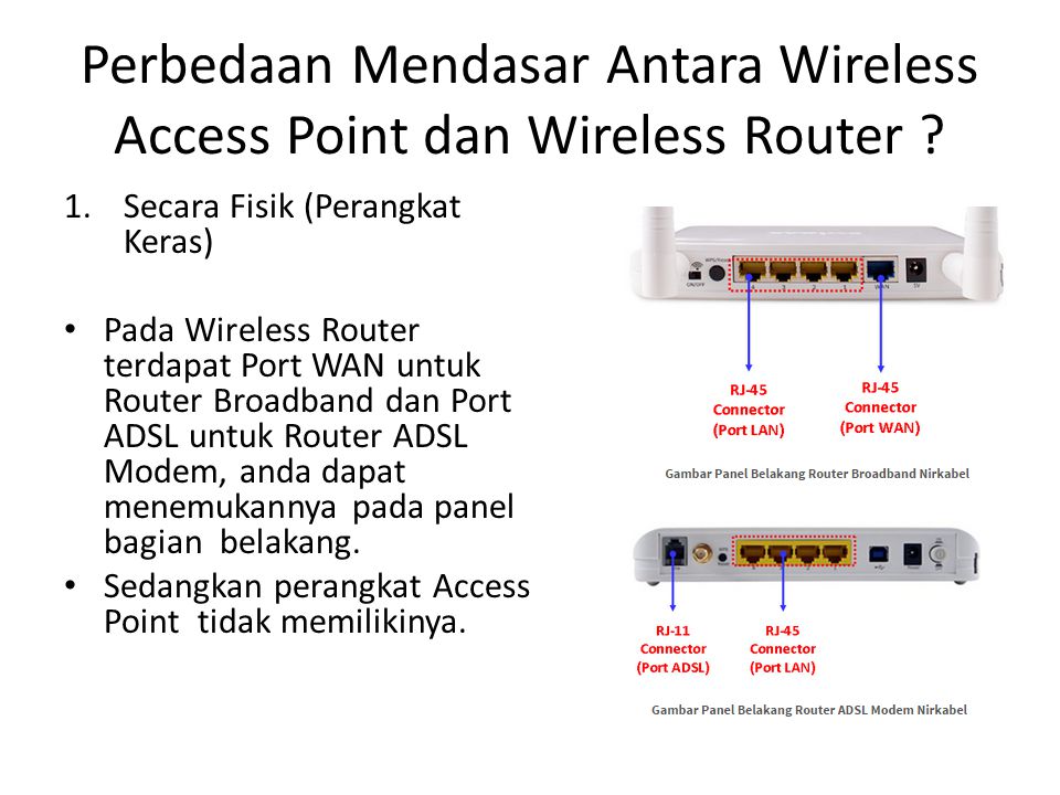 Perbedaan Mendasar Antara Wireless Access Point dan Wireless Router