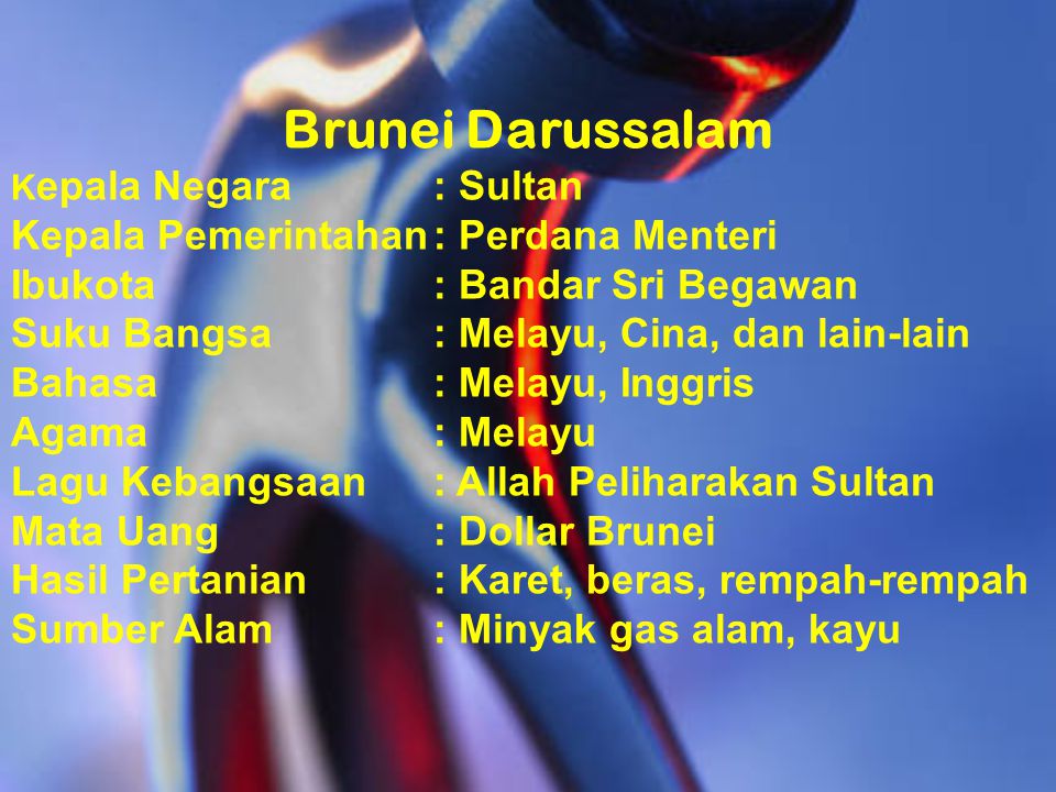 Brunei Darussalam Kepala Pemerintahan : Perdana Menteri