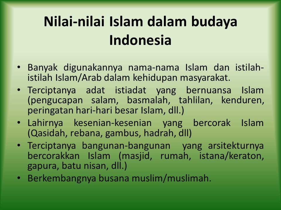 Nilai-nilai Islam dalam budaya Indonesia