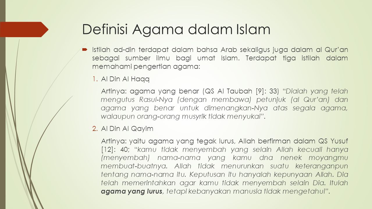 Definisi Agama dalam Islam