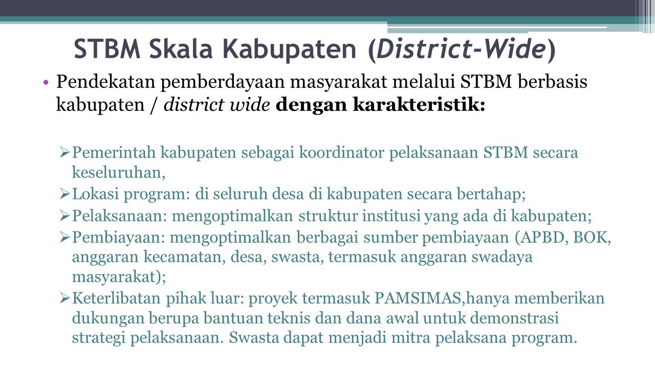 STBM Skala Kabupaten (District-Wide)