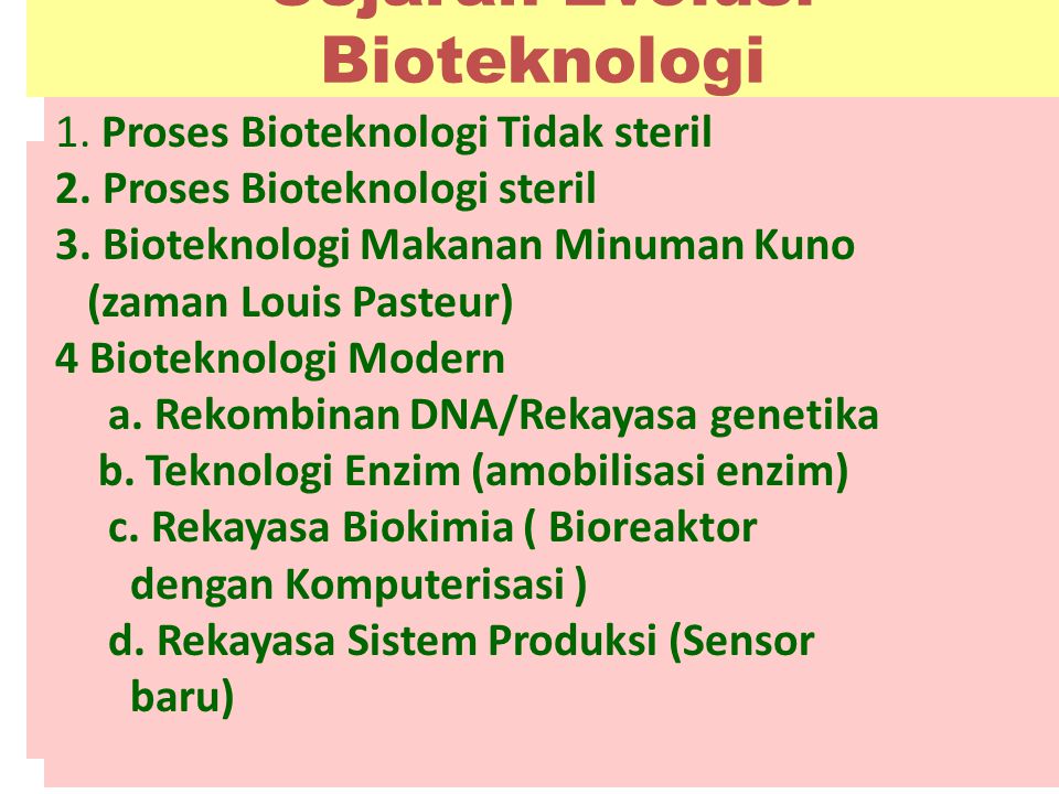 Sejarah Evolusi Bioteknologi