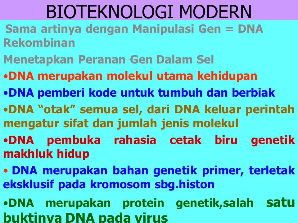 BIOTEKNOLOGI MODERN Menetapkan Peranan Gen Dalam Sel