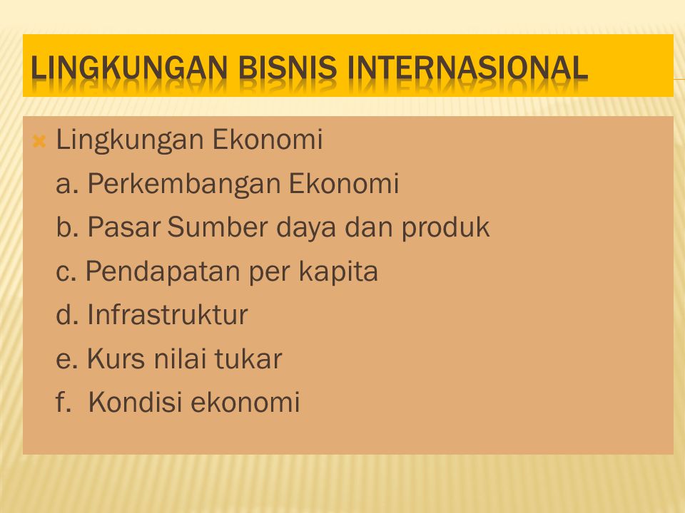 Lingkungan bisnis internasional