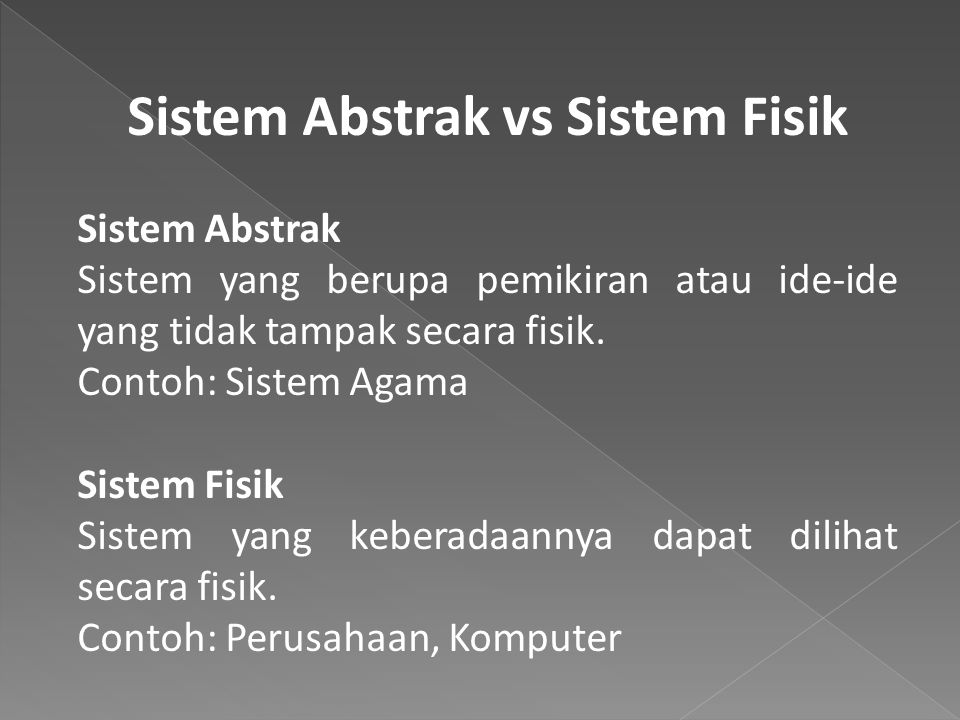 Sistem Abstrak vs Sistem Fisik