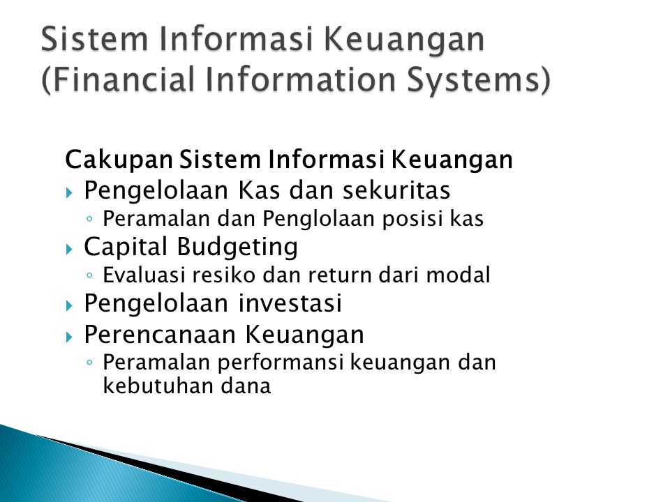 Sistem Informasi Keuangan (Financial Information Systems)