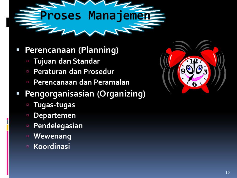 Proses Manajemen Perencanaan (Planning) Pengorganisasian (Organizing)