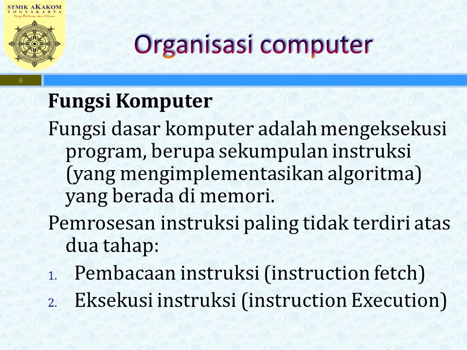 Organisasi computer Fungsi Komputer
