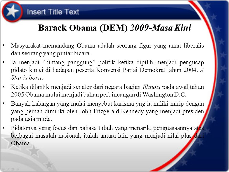 Barack Obama (DEM) 2009-Masa Kini
