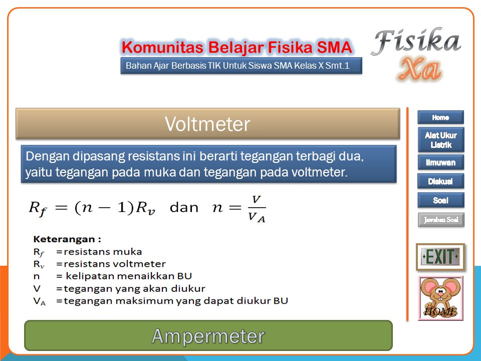 Fisika Xa Voltmeter Ampermeter Komunitas Belajar Fisika SMA
