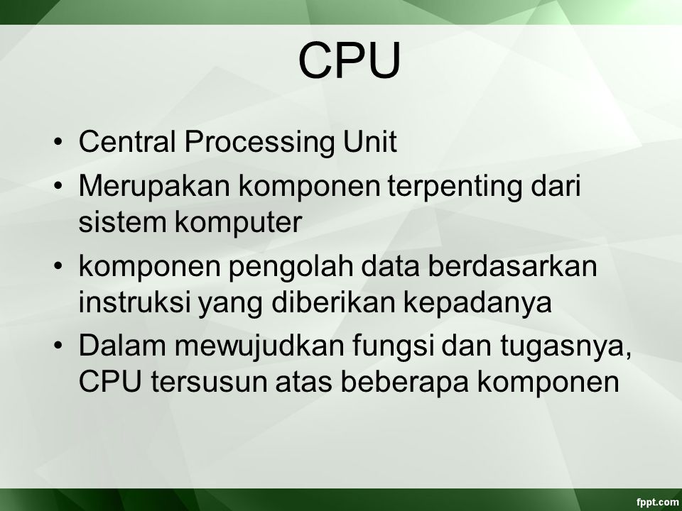 CPU Central Processing Unit