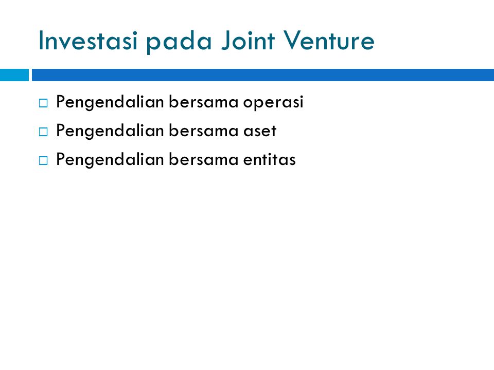 Investasi pada Joint Venture