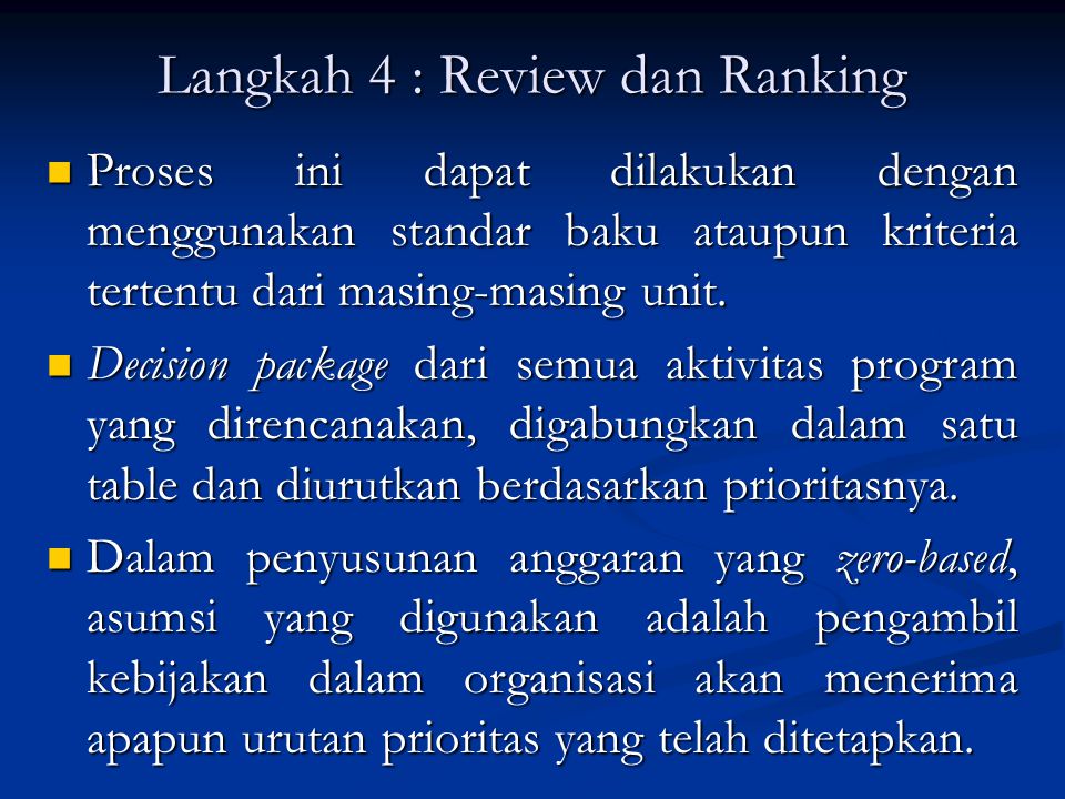Langkah 4 : Review dan Ranking