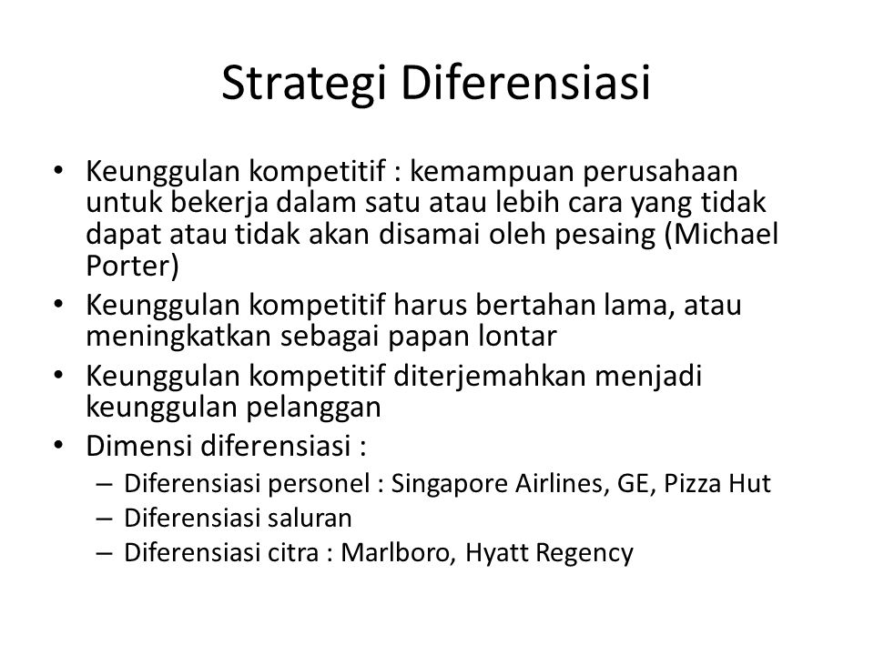 Strategi Diferensiasi