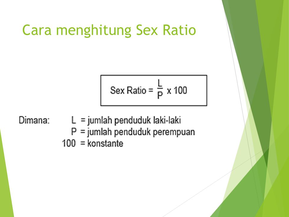 Cara menghitung Sex Ratio