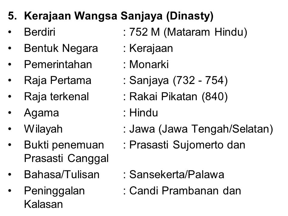 Kerajaan Wangsa Sanjaya (Dinasty)