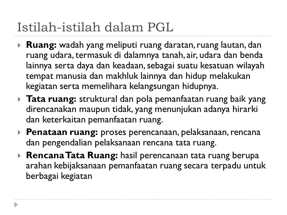 Istilah-istilah dalam PGL