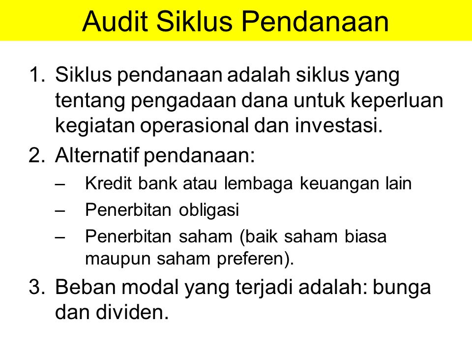 Audit Siklus Pendanaan