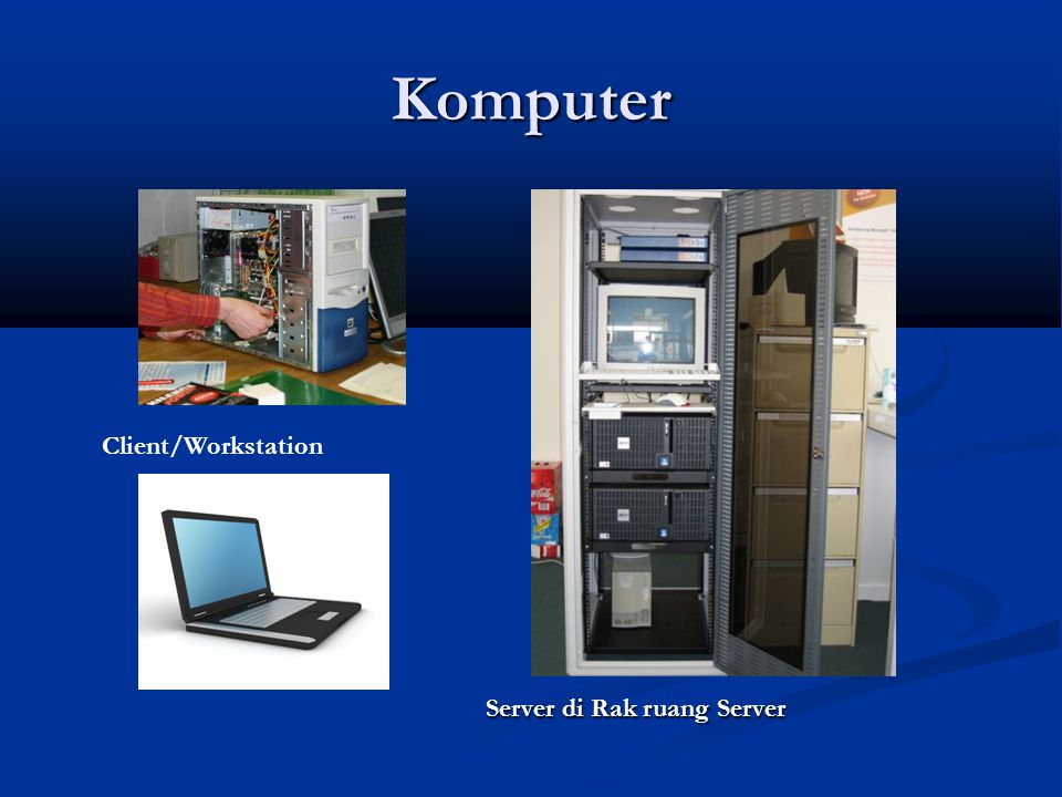 Komputer Client/Workstation Server di Rak ruang Server