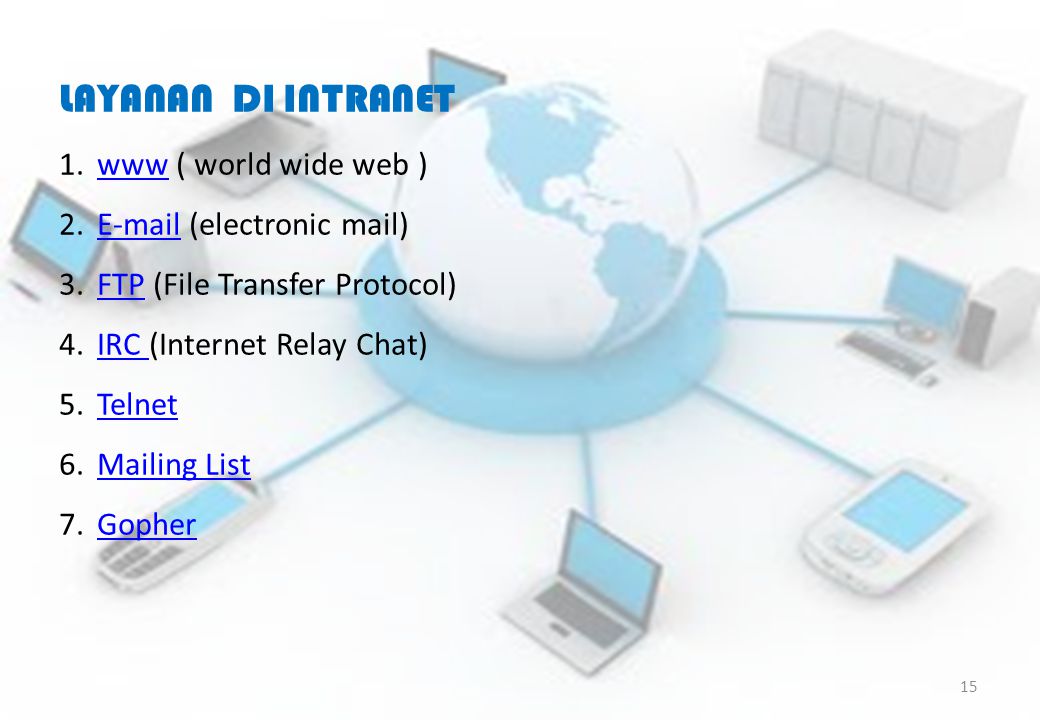 LAYANAN DI INTRANET www ( world wide web )  (electronic mail)