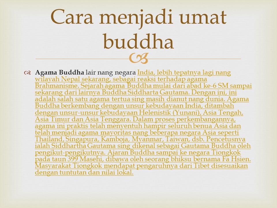 Cara menjadi umat buddha