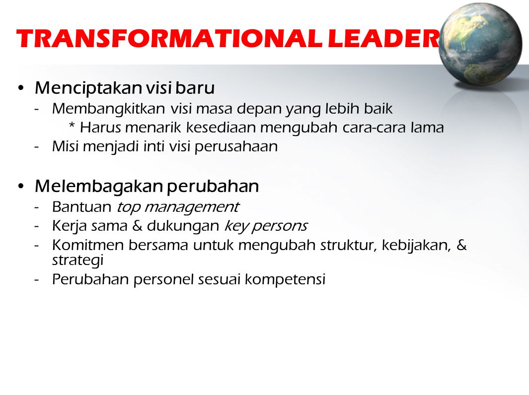 TRANSFORMATIONAL LEADER