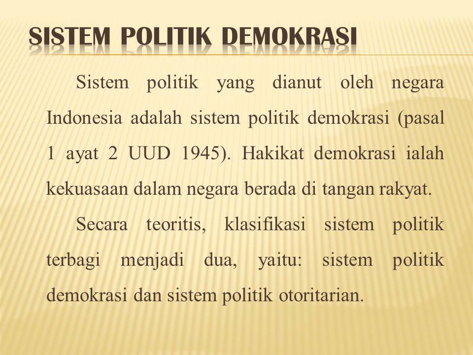 Sistem Politik Demokrasi