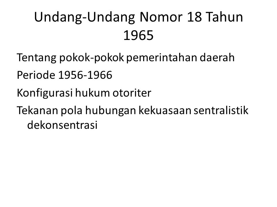 Undang-Undang Nomor 18 Tahun 1965