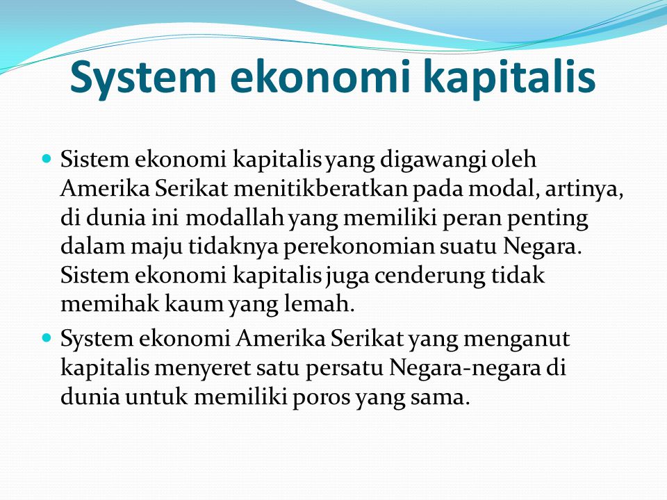 System ekonomi kapitalis