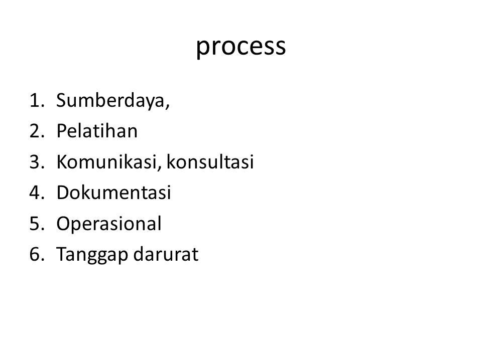 process Sumberdaya, Pelatihan Komunikasi, konsultasi Dokumentasi