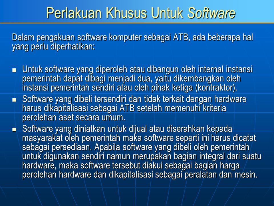 Perlakuan Khusus Untuk Software