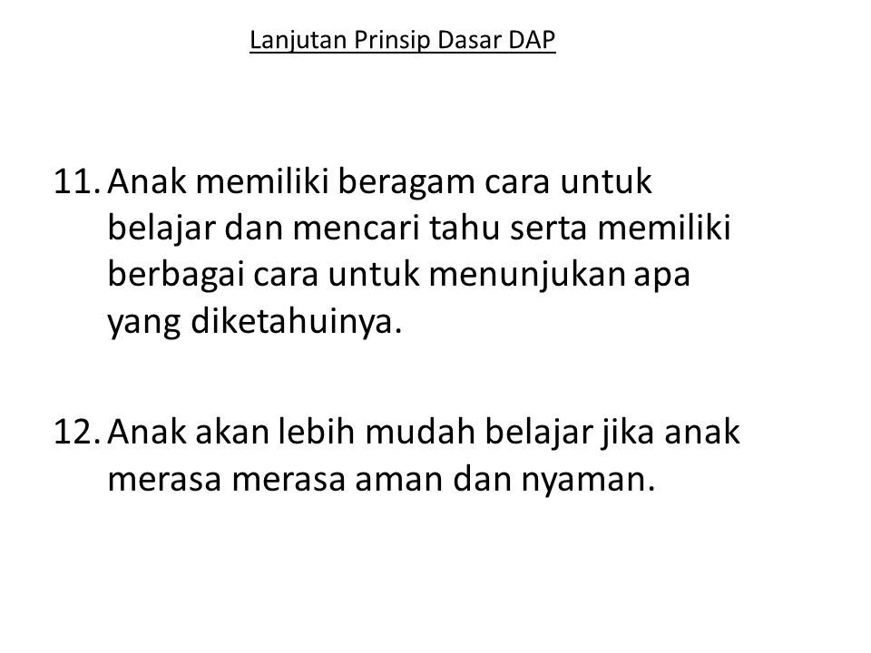 Lanjutan Prinsip Dasar DAP