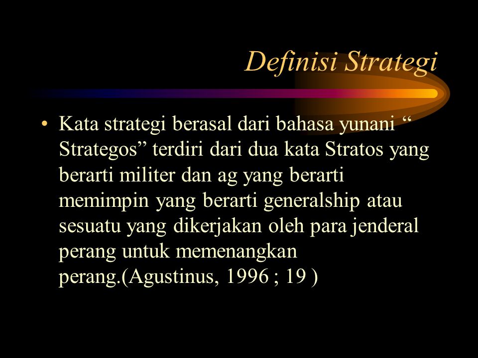 Definisi Strategi