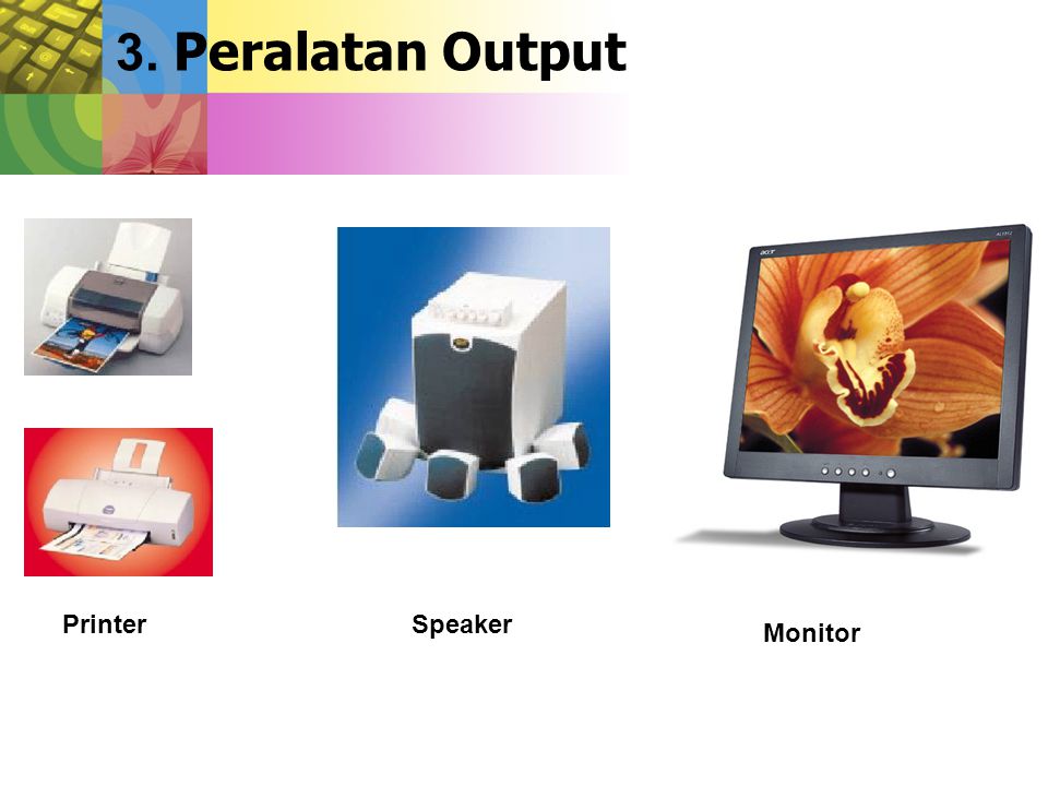 3. Peralatan Output Printer Speaker Monitor