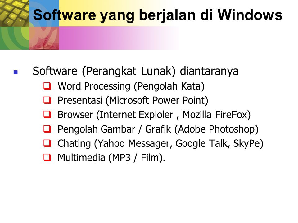 Software yang berjalan di Windows