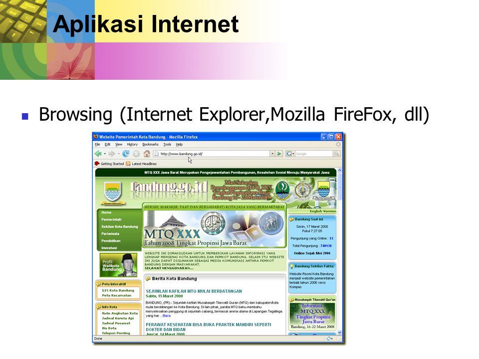 Aplikasi Internet Browsing (Internet Explorer,Mozilla FireFox, dll)
