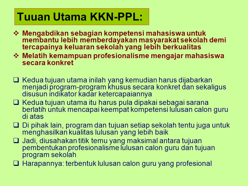 Tuuan Utama KKN-PPL: