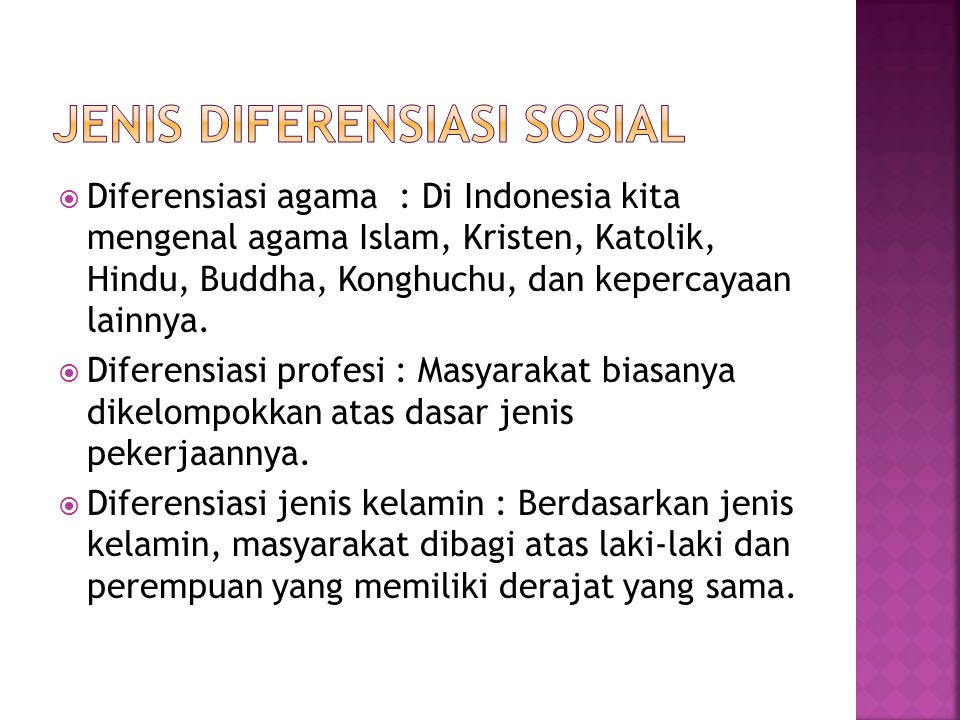 Jenis diferensiasi sosial