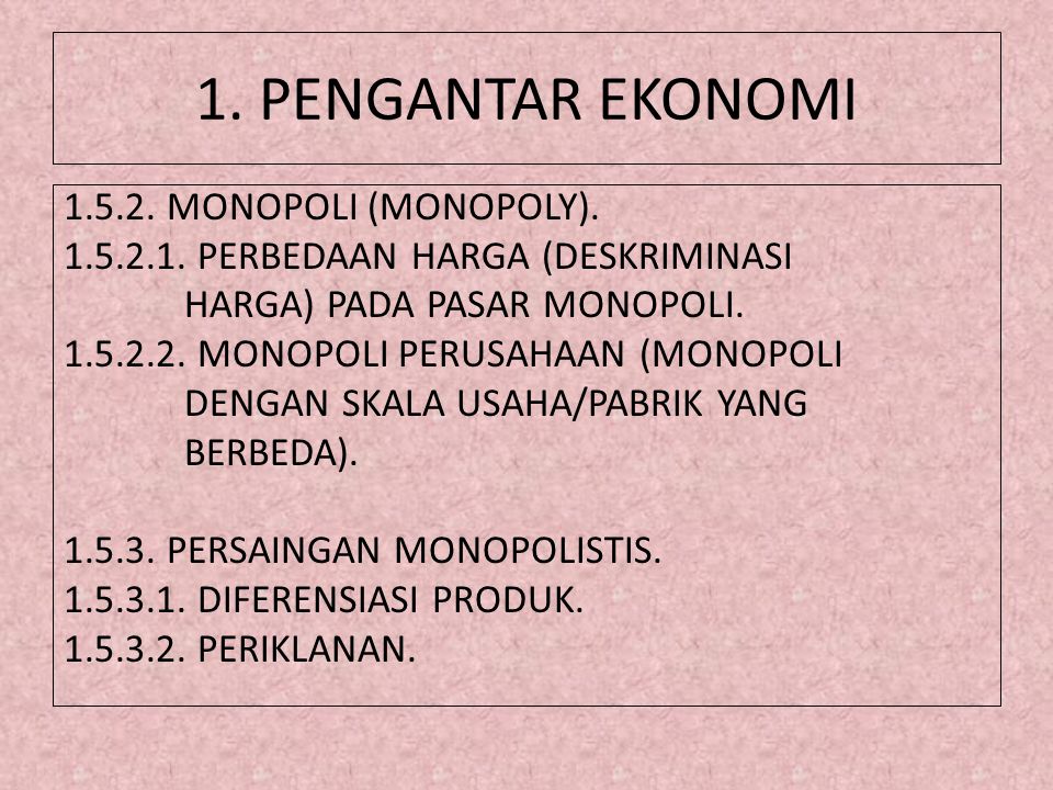 1. PENGANTAR EKONOMI MONOPOLI (MONOPOLY).